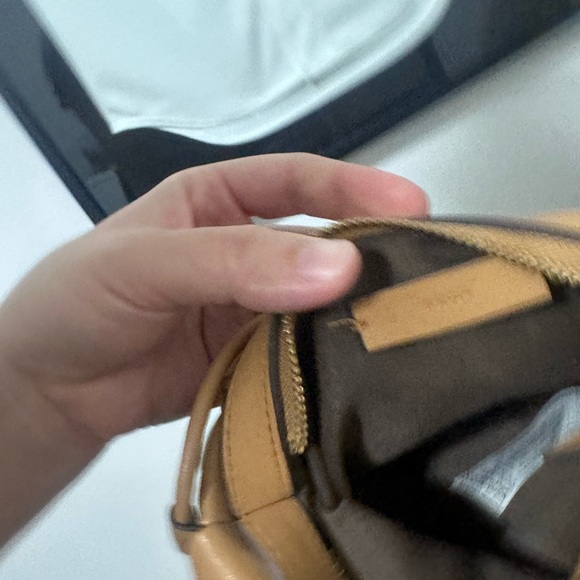 Mango Pleated Volume Tan Ruched Crossbody Bag - Picture 8 of 9